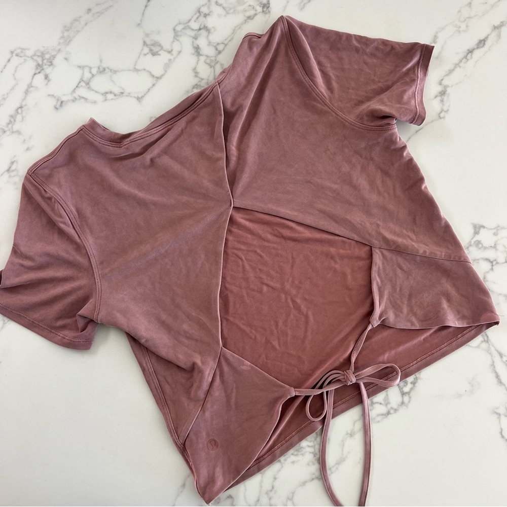 Lululemon Open Tie-Back Short Sleeve Top – Spiced Chai​​​​ - Picture 3 of 4